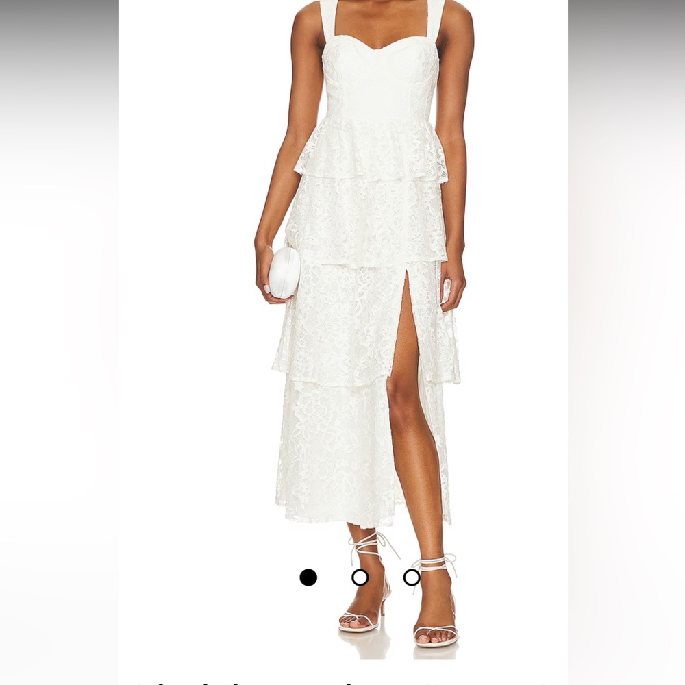 Gabi midi dress in Hollywood lace